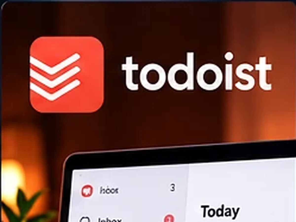 Todoist task list shown on a laptop
